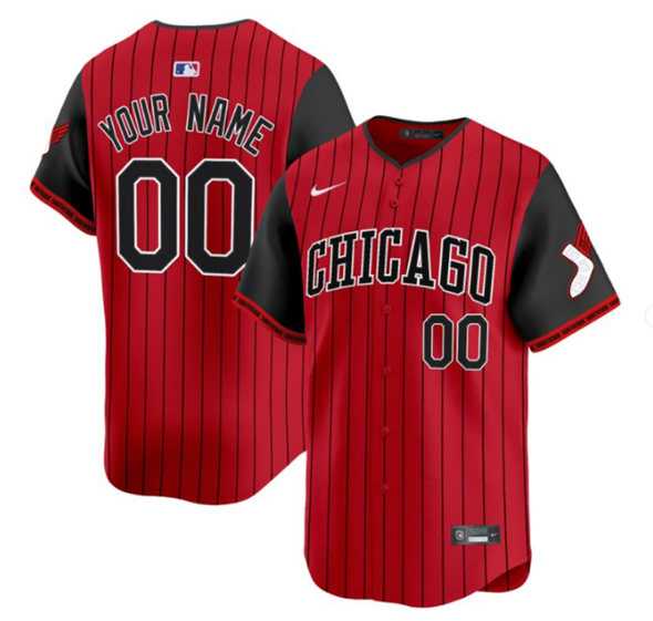 Mens Chicago White Sox Active Player Custom Red Black 2025 City Connect Limited Stitched Baseball Jersey